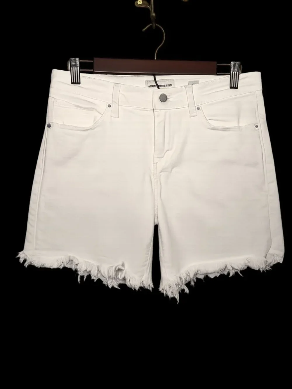 Lucky Brand White Frayed Denim Shorts | Mid Rise Cutoff Jean Shorts | Summer Cas